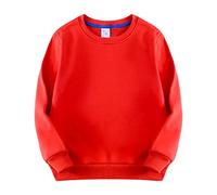 Vêtements pour bébé éléphant tout-petit bébé fille pull avec col rond épais doublé sweat-shirt solide bébé hauts colorés manteau sweat à capuche femme, rouge, 5-6 ans