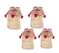 Vêtements pour Chat, Gilet de Noël en Coton pour Le Nouvel an, Manteau pour Chien, Costume Tang pour Animal Domestique, Costume Chaud pour Animal Domestique, Gilet d'hiver (S)