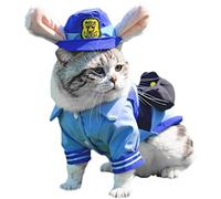 Vêtements pour Chats - Costume pour Chat Thème Officier Lapin,Déguisement Cosplay pour Chiot,pour Maîtres Et Amis des Animaux Fête Anniversaire Halloween Noël Carnaval Voyage