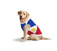 Vêtements pour chien à motif de drapeau des Philippines pour chiens de taille moyenne et grande - Vêtement en coton doux pour animal de compagnie à porter au quotidien, promenade (taille L, bleu