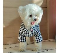 Vêtements pour chien de compagnie - Vêtements doux et décontractés à carreaux pour chiens de petite taille - Vêtements en peluche pour chihuahua - Pyjama pour chiot