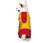 Vêtements pour chiens de petite et moyenne taille avec motif drapeau espagnol - Sweat à capuche mignon pour chiens et chats de petite et moyenne taille