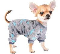 Vêtements pour chiens de petite taille, phosphorescents avec motif licorne et teinture par nœuds pour petit chien, en velours super doux - Vêtements pour chihuahua, yorkshire (bleu, taille S)