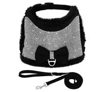 Vêtements pour Chiens Doux Et Confortables Automne Et Hiver Harnais Chaud pour Chien Gilet Harnais en Strass Brillant pour Petits Chiens Et Chats Nœud Papillon Vêtements pour Animaux De Compagnie
