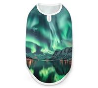 Vêtements pour Chiens et Chats Northern Lights T-Shirt d'été à imprimé Graphique sans Manches pour Animaux de Compagnie
