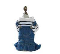 Vêtements pour chiens et chats Source Factory Printemps et automne Pantalon décontracté rayé classique à bretelles (Salopette rayée classique, taille S)