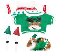 Vêtements pour cochon d'Inde, 2 vêtements pour cochon d'Inde et 2 mini chapeaux mignons pour l'hiver chaud, pour petit animal de compagnie, cochon d'Inde, lapin
