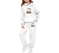 Vêtements pour Filles, Ensemble de survêtement à Capuche pour Filles, imprimé léopard et Cerises, Pull Polaire et Pantalon de Jogging, Tenue décontractée pour Tout-Petits et Enfants
