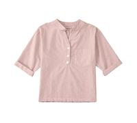 Vêtements pour grandes filles - Col en V uni - Manches mi-longues - Chemise à poche - T-shirt graphique pour tout-petits (rose, 7 ans)