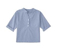 Vêtements pour grandes filles - Col en V uni - Manches mi-longues - Chemise à poche - T-shirt graphique pour tout-petits (bleu clair, 13 ans)