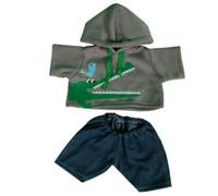 Vêtements pour Ours en Peluche - Sweat à Capuche Crocodile et Jean - Taille Teddy : 40 cm - Ours Non Inclus