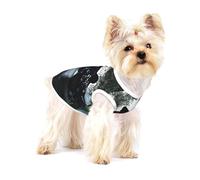 Vêtements pour petits chiens et chats en coton doux avec imprimé lurker azur pour chihuahuas, teckel, taille M