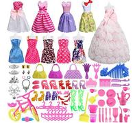 Vêtements Pour Poupée Barbie, 85 Pièces, Mini Robe, Chaussures, Tenue, Collier, Bijoux, Accessoires Pour Maison De Poupée, Bricolage, Cadeau Pour Enfants