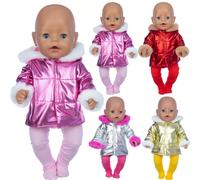 Vêtements pour poupée bébé de 16 à 18 pouces, ensemble de veste matelassée magenta, rouge, argent, jaune, vêtements de poupée pour poupées American Girl, accessoires de jeu de poupée TD-062,TD-063,TD-