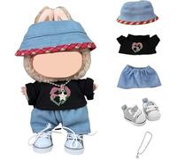 Vêtements pour Poupée for Labubu 17cm - Coffret Cadeau en Peluche Crochet avec Accessoires, Costume Déguisement Mignon pour Enfants, Idéal Filles et Garçons (Style 2)