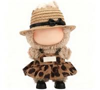 Vêtements pour Poupée for Labubu 17cm - Pyjama Léopard Douillet, Thème Nuit Mignon Tenue Unisexe Garçons & Filles, Accessoire Déguisement (Poupée Non Incluse) (Style 2)