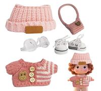 Vêtements pour poupées, kit d'accessoires pour poupées au Crochet | Chaussures de Jouet Chapeau Collier Lunettes Costume pour Filles Tout-Petits Collectionneurs Anniversaire Vacances Noël