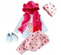 Vêtements pour poupées Reborn de 43 à 56 cm, Vêtements Accessoires pour 17-22 Pouces Poupées Fille Ensemble Girafe Mignonne 5 pièces avec Chaussures