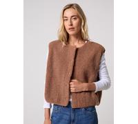 Quiksilver Gilet femme Cropped Sherpa Rawhide – Polaire sans manches – Marron XS