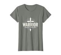 Vêtements Religious Warrior for Christ Faith pour Hommes T-Shirt, Femme, Vert Kaki chiné, M