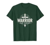 Vêtements Religious Warrior for Christ Faith pour Hommes T-Shirt, Homme, Vert Forêt, L