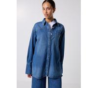 Vêtements Replay Chemise 9.5 OZ COTTON/VISCOSE DENIM COUPE OVER pour Accessoires XXS Bleu