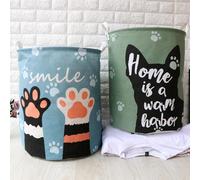Vêtements sales Paniers de rangement Jouets Seau Cartoon Tissu pliable Hamper Marbre Panier à linge - #1