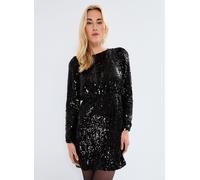 Vêtements Selected Femme SLFARI-COLYN LS SHORT SEQUINS DRESS B pour Accessoires 36 Noir