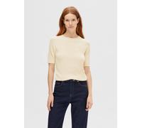 Vêtements Selected Femme Slfelinna New Ss Knit Top Noos pour Accessoires S Beige