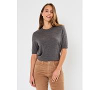 Vêtements Selected Femme SLFHELLA SS KNIT O-NECK pour Accessoires L Gris