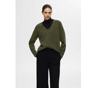 Vêtements Selected Femme SLFLULU NEW LS KNIT V-NECK B NOOS pour Accessoires XS Vert