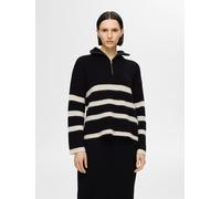 Vêtements Selected Femme SLFMALINE LS KNIT HALF ZIP NOOS pour Accessoires L Noir
