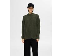 Vêtements Selected Femme SLFMALINE LS KNIT HIGH NECK NOOS pour Accessoires M Vert