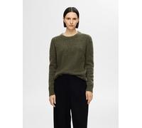 Vêtements Selected Femme SLFSIA RAS LS KNIT O-NECK NOOS pour Femme L Vert