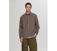 Vêtements Selected Homme Slhregowen-Cord Shirt Ls Noos pour Accessoires L Marron