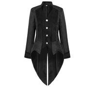 Vêtements steampunk pour homme - Veste gothique pour homme - Grandes tailles - Noir - Frack rétro médiéval - Jupe de marche victorienne - Gilet élégant Tuxedo pirate vampire - Cosplay - Costume