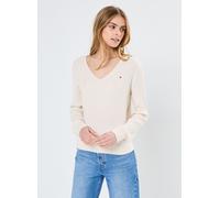 Vêtements Tommy Hilfiger Co Cable Fine Gg V-N WW0WW44987 pour Femme L Beige