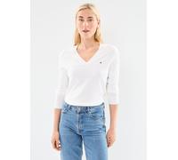 Tommy Hilfiger Pull Femme Co Jersey Stitch Sweater Col en V, Blanc (Ecru), XL