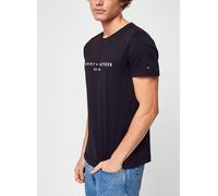 Tommy Hilfiger T-Shirt Manches Courtes Homme Core Tommy Logo Col Ras-du-Cou, Noir (Jet Black), XL