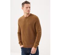 Tommy Hilfiger Pull Essential Structure MW0MW36347 Col ras-du-cou texturé, drapeau brodé Marron L