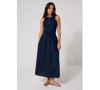 Vêtements Tommy Hilfiger Gold Btn Poplin Mix Tank Drs pour Femme S Bleu