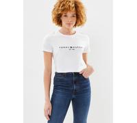 Tommy Hilfiger T-Shirt Manches Courtes Femme Heritage Col Ras-du-Cou, Blanc (White), XXL