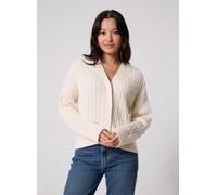 Vêtements Tommy Hilfiger Mid Gg Cable V-Nk Ls Cardi pour Femme M Blanc