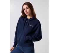 Vêtements Tommy Hilfiger Script Reg Pique Zip WW0WW45742C1G pour Femme M Bleu