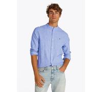 Chemise hommes Tommy Jeans TJM LINEN MIX BND STP SHRT EXT Bleu EU M
