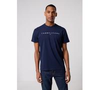 Tommy Hilfiger T-shirt Reg Linear Logo manches courtes Bleu M Homme