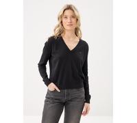 Tommy Jeans Pull Tjw Essential col en V drapeau brodé Femme S Noir