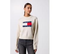 Vêtements Tommy Jeans Tjw Melange Flag Swe DW0DW21782 pour Femme M Beige