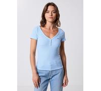 Vêtements Tommy Jeans TJW SLIM HENLEY WAFF pour Accessoires M Bleu