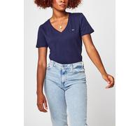 Tommy Jeans T-Shirt Femme Manches Courtes TJW Slim Soft Col En V, Bleu (Twilight Navy), XS